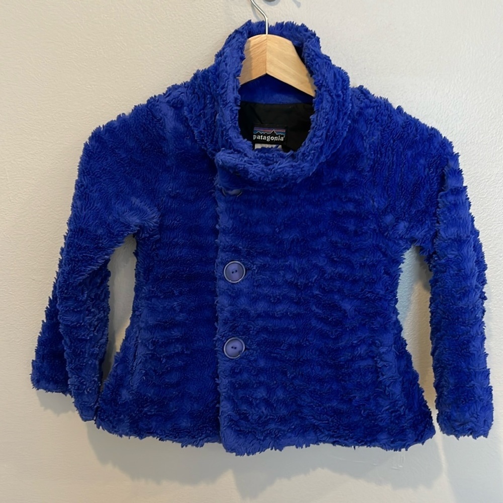 Patagonia Girls Pelage Deep Pile Fleece Jacket Blue